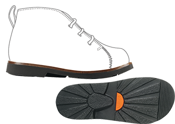 Polyfrontis - Σόλες ορθοπεδικών παιδικών παπουτσιών : Σόλα με τακούνι Thomas -Μεγάλη-φαρδιά βάση στήριξης -Αντικραδασμική με ενίσχυση από αφρό EVA σε ακτινωτό σχεδιασμό – Η επέκταση του τακουνιού στη μεσότητα της σόλας υποστηρίζει το επίμηκες τόξο του ποδιού, ιδανικά για βλαισοποδία -Με δυνατότητες εξατομίκευσης